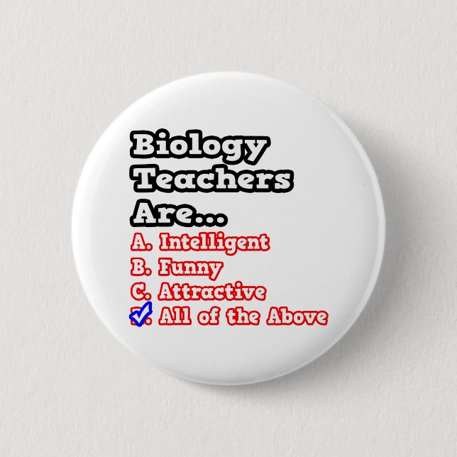 Biologielehrer Quiz...Joke Button (Vorderseite)