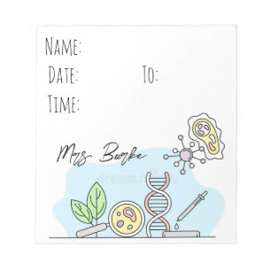 Biologielehrer übergeben Notepad Notizblock