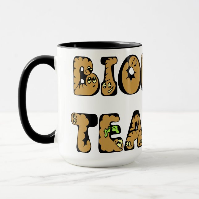 Biologielehrer Worms Tasse (Links)