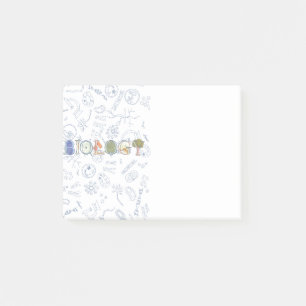 Biologietypographie und -diagramme post-it klebezettel