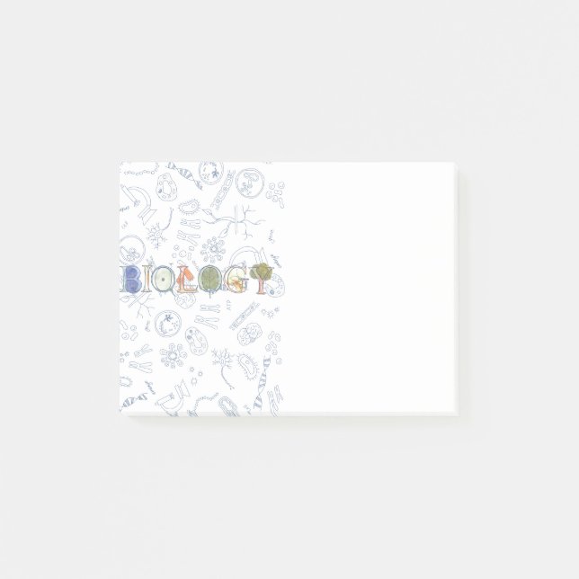 Biologietypographie und -diagramme post-it klebezettel (Vorderseite)