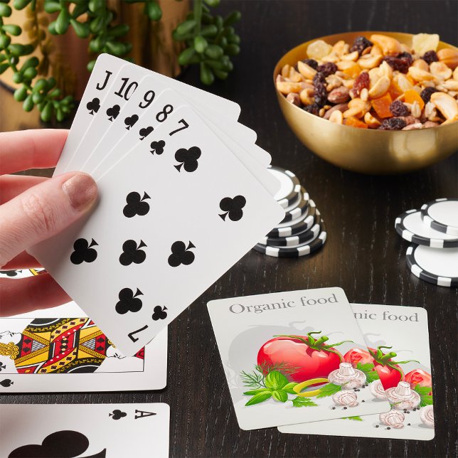 Biologisch angebaute frische Gemüse Tomaten und Kr Spielkarten (Von Creator hochgeladen)