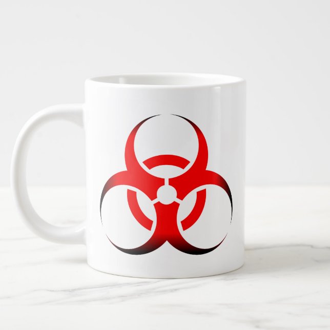 Biologische Biogefährdung Symbol rot und schwarz Jumbo-Tasse (Links)