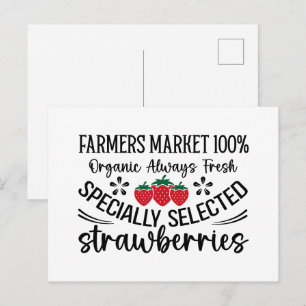 Biologische Erdbeeren vom Bauernmarkt Postkarte