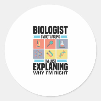 Biologische Geschenke | Biologen Dozent für Naturw Runder Aufkleber