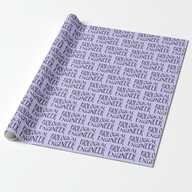 Biologischer Ingenieur, Grau Wavy Text Geschenkpapier (Ungerollt)