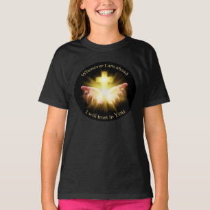 Biologisches Zitat mit Händen, die Cross halten T-Shirt