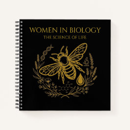 Biology Bee & Golden DNA Quadratheft Notizbuch