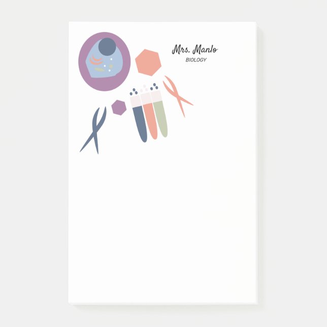 Biology Class Cell Script Name Postit Notes Post-it Klebezettel (Vorderseite)
