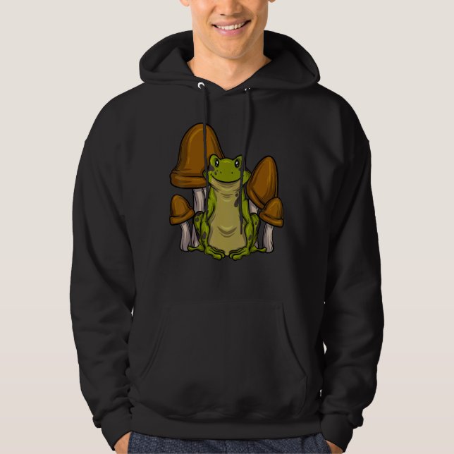 Biology Mycology Frog Catcher Mushroom Collector F Hoodie (Vorderseite)