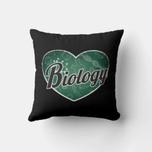 Biology Retro Heart Blackboard Liebe Kissen