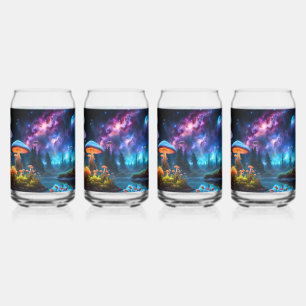 Biolumineszente Alien Pilze auf einem fernen Plane Dosenglas