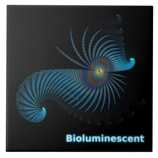 Biolumineszente Alien Sea Creation Fliese (Vorderseite)