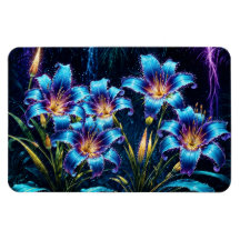 Biolumineszente Blume Nachtgartenillustrierung