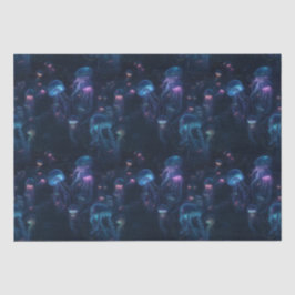 Biolumineszente Quallen Ozean Wiederholungsmuster Seidenpapier