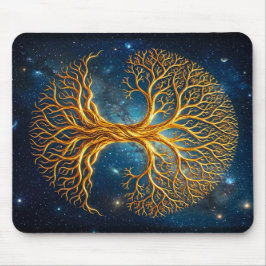 Biolumineszenter Blaue Kosmische Baum Des Lebens M Mousepad