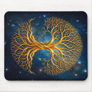 Biolumineszenter Blaue Kosmische Baum Des Lebens M Mousepad