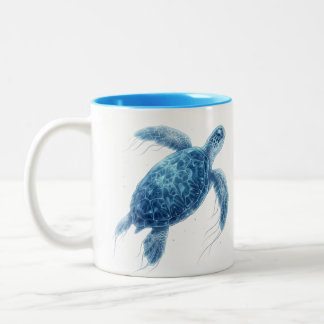 Biolumineszenter blauer Meeresschildkröten-Zweifar Zweifarbige Tasse