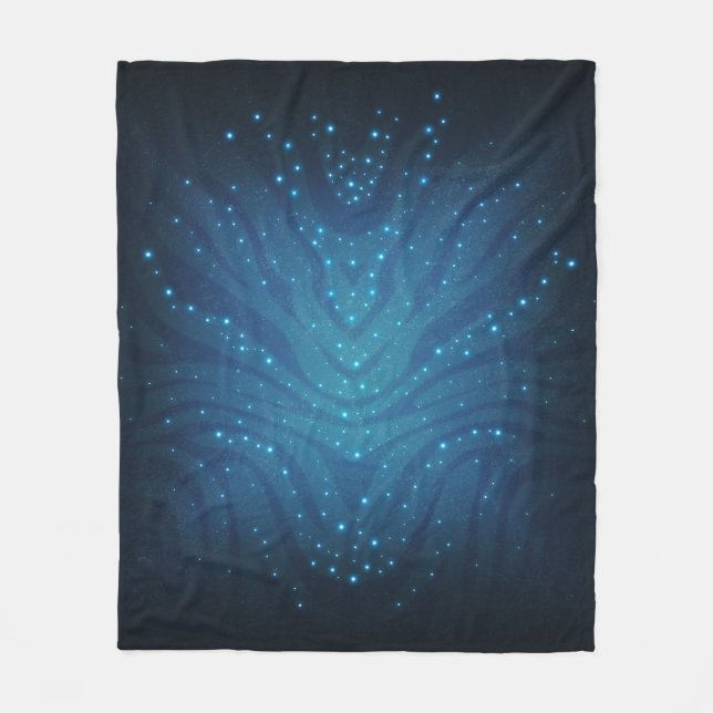 Biolumineszentes Blaues Alien-Haut-Muster - Avatar Fleecedecke (Vorderseite)