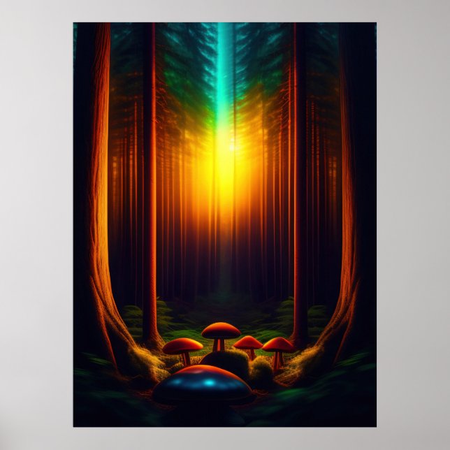 Biolumineszentes Fantasy-Pilzposter-Set Poster (Vorne)