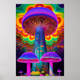 Biolumineszentes Fantasy-Pilzposter-Set Poster