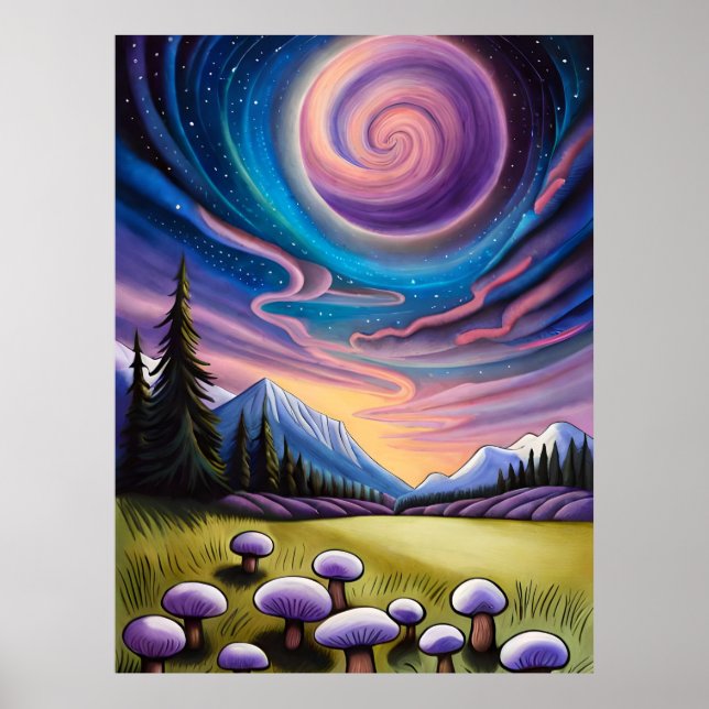 Biolumineszentes Fantasy-Pilzposter-Set Poster (Vorne)
