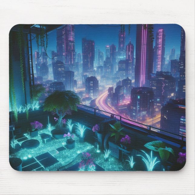 Biolumineszenz Dachgarten Mousepad (Vorne)