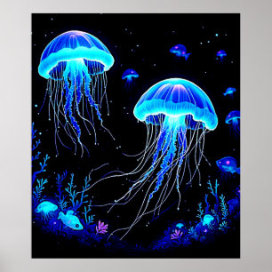 Biolumineszenz Qualle Traum Poster