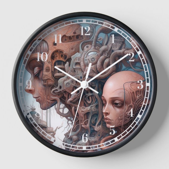 Biomechanische Leiter Surreal Art Uhr (Vorderseite)