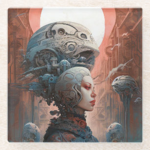 Biomechanischer Leiter Surreal Sci-Fi Art Glasuntersetzer