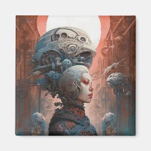 Biomechanischer Leiter Surreal Sci-Fi Art Magnet