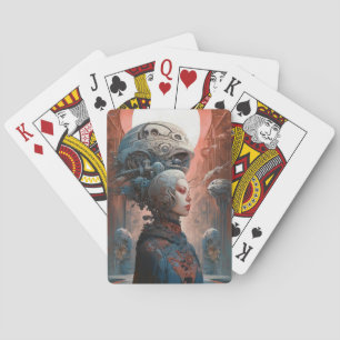 Biomechanischer Leiter Surreal Sci-Fi Art Spielkarten