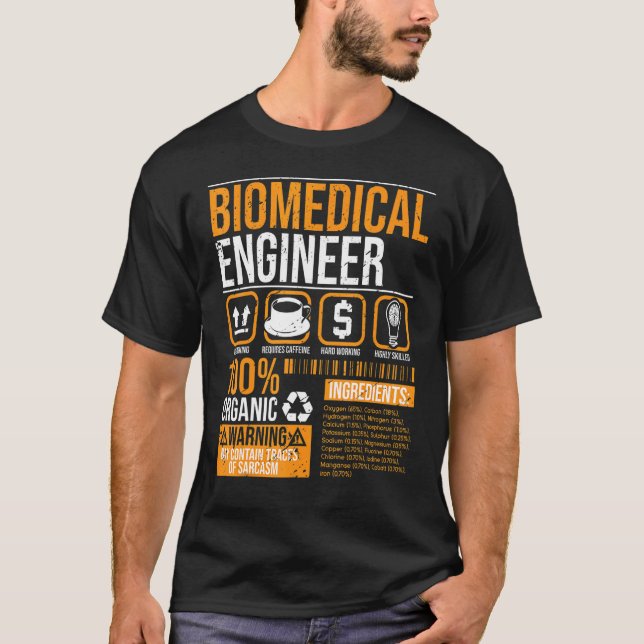 Biomedical Engineer Fakten Label Biomedical Engine T-Shirt (Vorderseite)