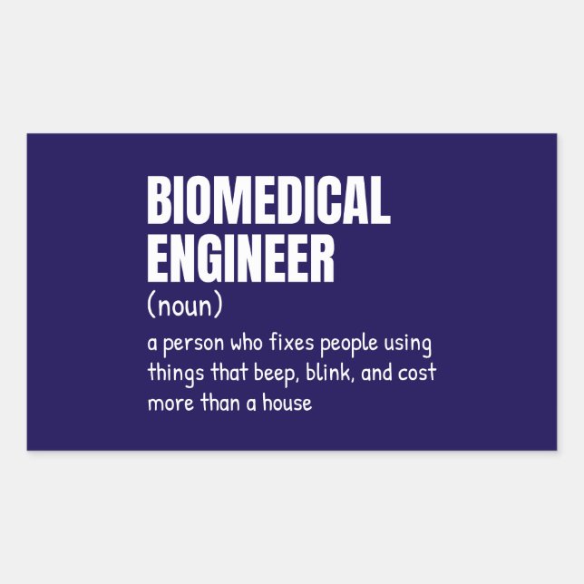 Biomedizin Tech Funny Definition Rechteckiger Aufkleber (Vorderseite)