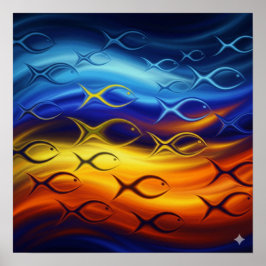 Biomorphische Fischschule Poster