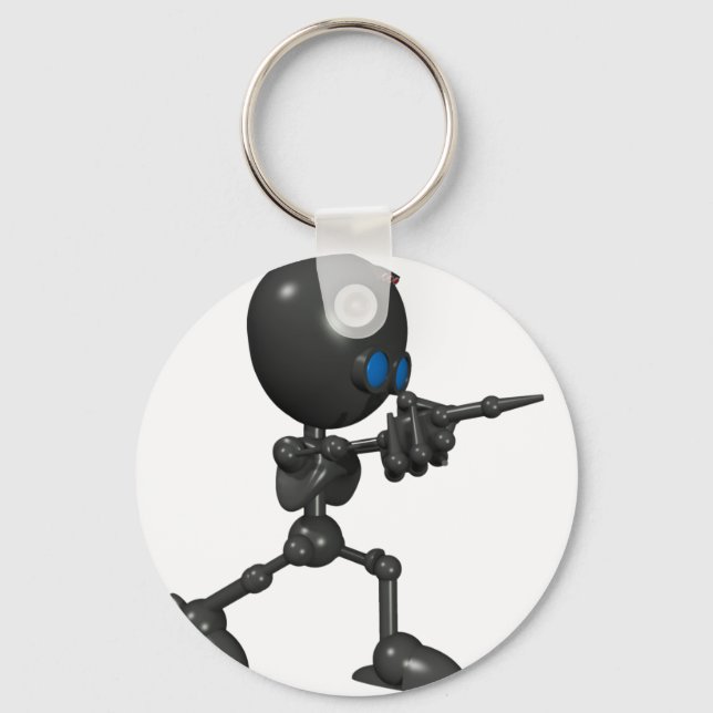 Bionic Boy 3D Robot - Finger Guns - Original Schlüsselanhänger (Vorderseite)