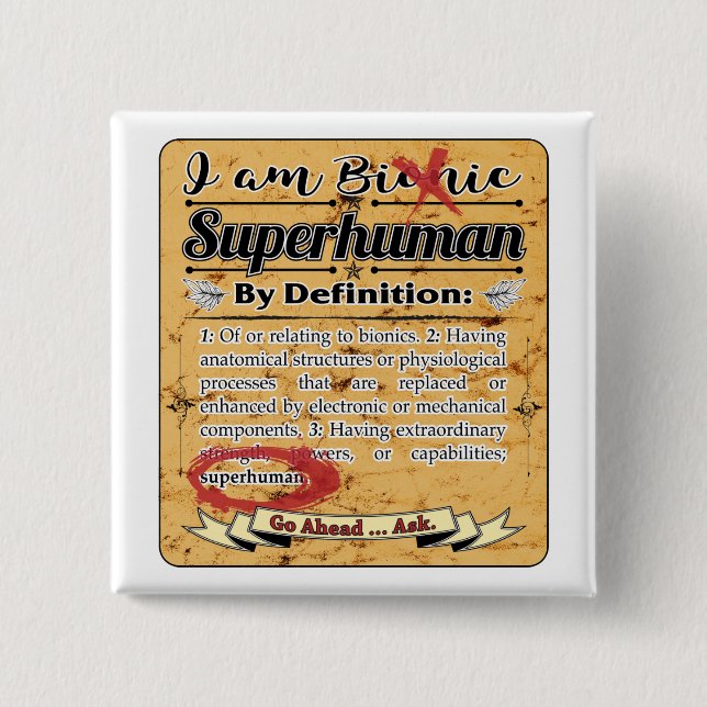 Bionisch Superhuman (Begriffsbestimmung) Button (Vorderseite)