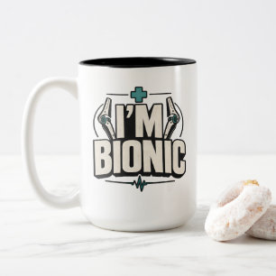 Bionische Chirurgie Humor Ich bin bionischer Patie Zweifarbige Tasse