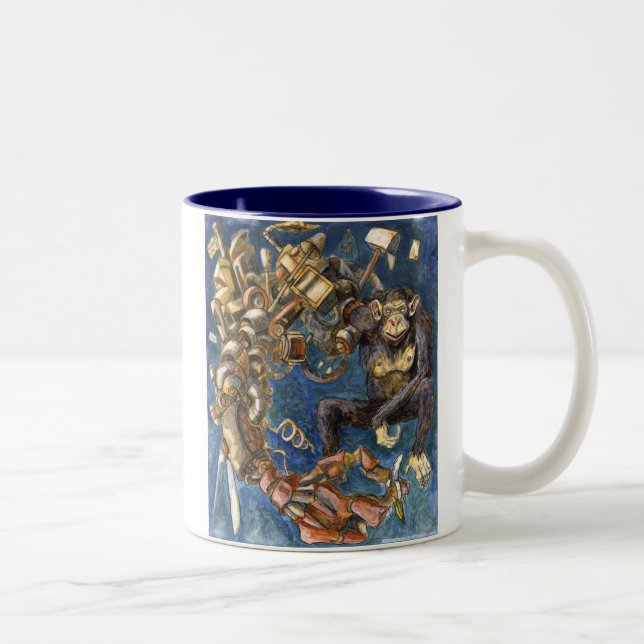 Bionischer Affe Zweifarbige Tasse (Rechts)