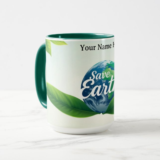 Biophilic Eco-Guardians' Embrace Tasse (Vorderseite Links)