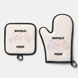 Biophilie im Inneren des phylogenetischen Stammbau Ofenhandschuh & Topflappen-Set