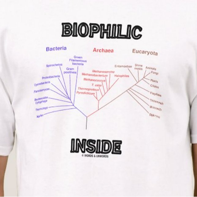 Biophilie im Inneren des phylogenetischen Stammbau T-Shirt (Let your wry evolutionary biology side shine with this "Biophilic Inside" tee!)