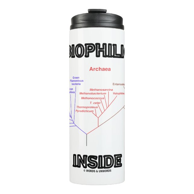 Biophilie im Inneren des phylogenetischen Stammbau Thermosbecher (Vorderseite)