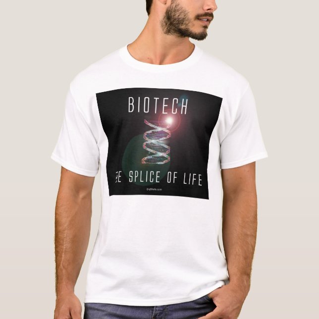 Biotech. Die Spleiß des Lebens. (schwarzes T-Shirt (Vorderseite)