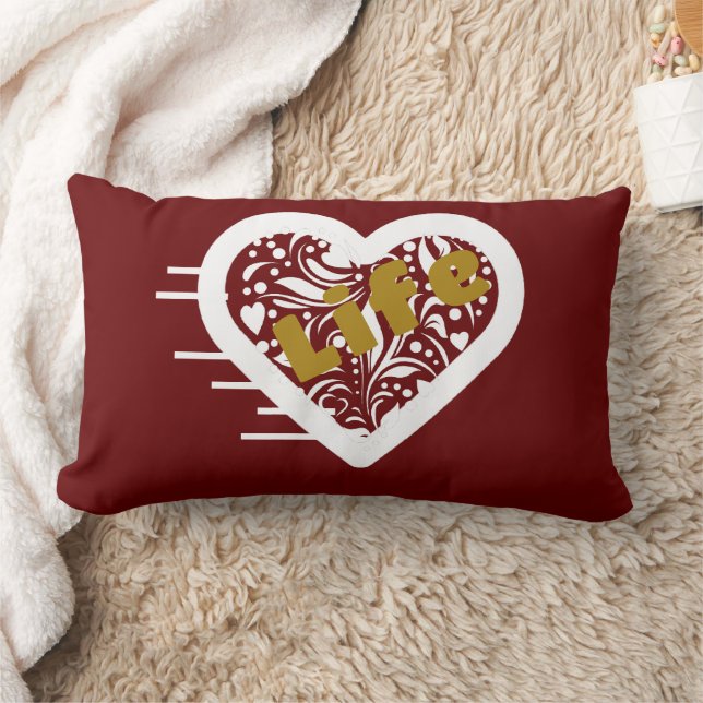 Biozid Maroon Throw Kissen von Poet Adiela Akoo (Decke)