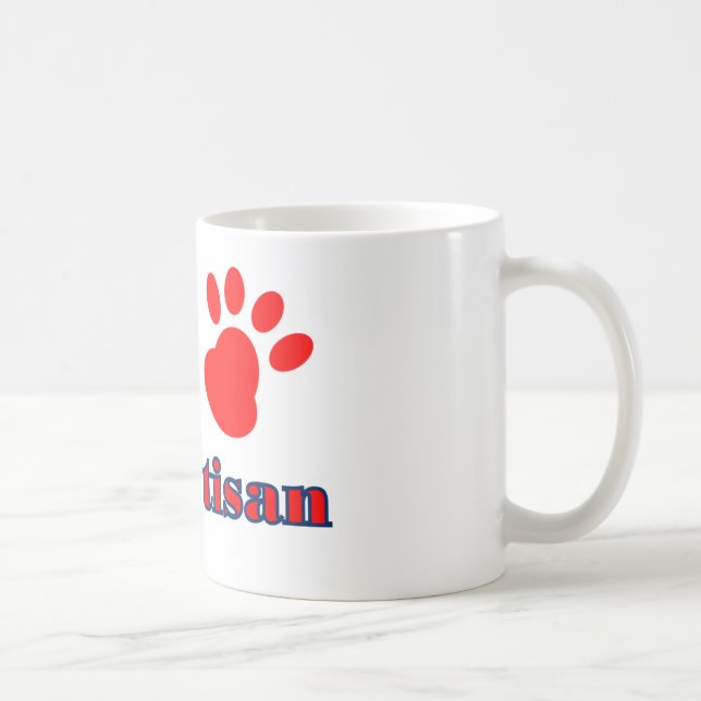 Bipawtisan Funny Dog Paws in Red Blue Policies Tasse (Rechts)