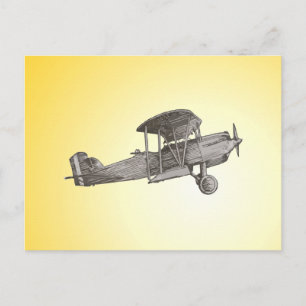 Biplane Postkarte