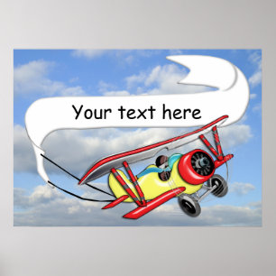 Biplane-Schleppbanner individuell anpassbar Poster