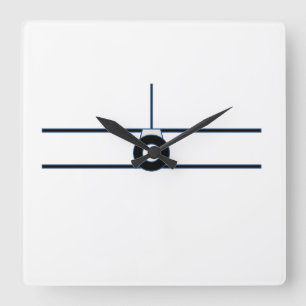 BiPlane Wall Clock Quadratische Wanduhr