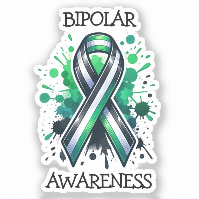 Bipolar Awareness Ribbon Aufkleber (Vorderseite)